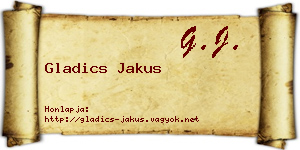 Gladics Jakus névjegykártya